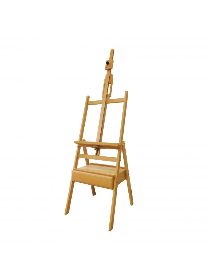 Artist Easel Display Stand for Painting Hot Sale Beech Wood with an open drawer and vertical scroll