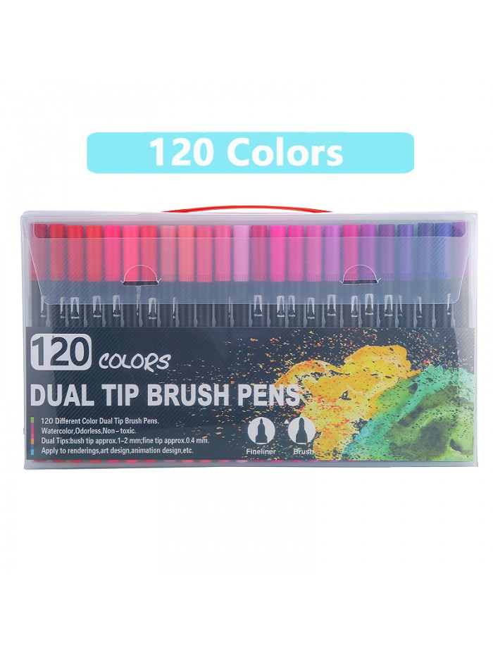 Double-ended watercolor pencils soft hair water-based markers painting markers children's outlining pen wholesale