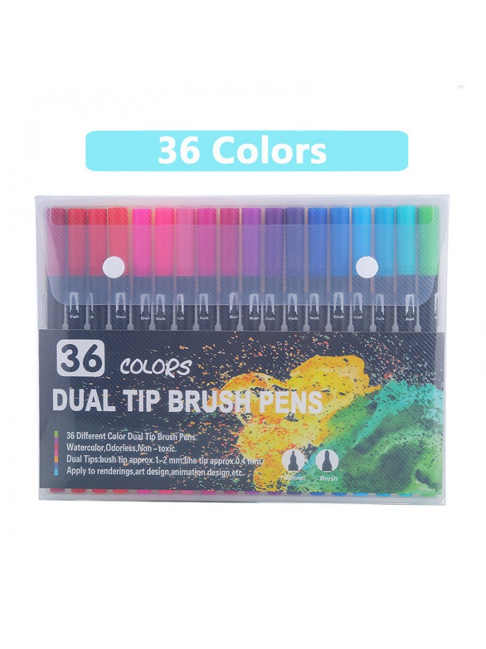 Double-ended watercolor pencils soft hair water-based markers painting markers children's outlining pen wholesale