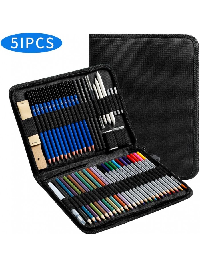 High quality wholesale customized cheap 51 artist sketch pencil set