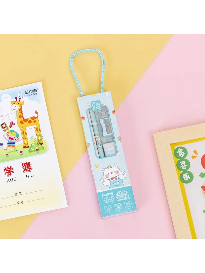 Wholesale Kids Stationery Gift Set Five Piece  Cute Kawaii Set School Supplies Kit