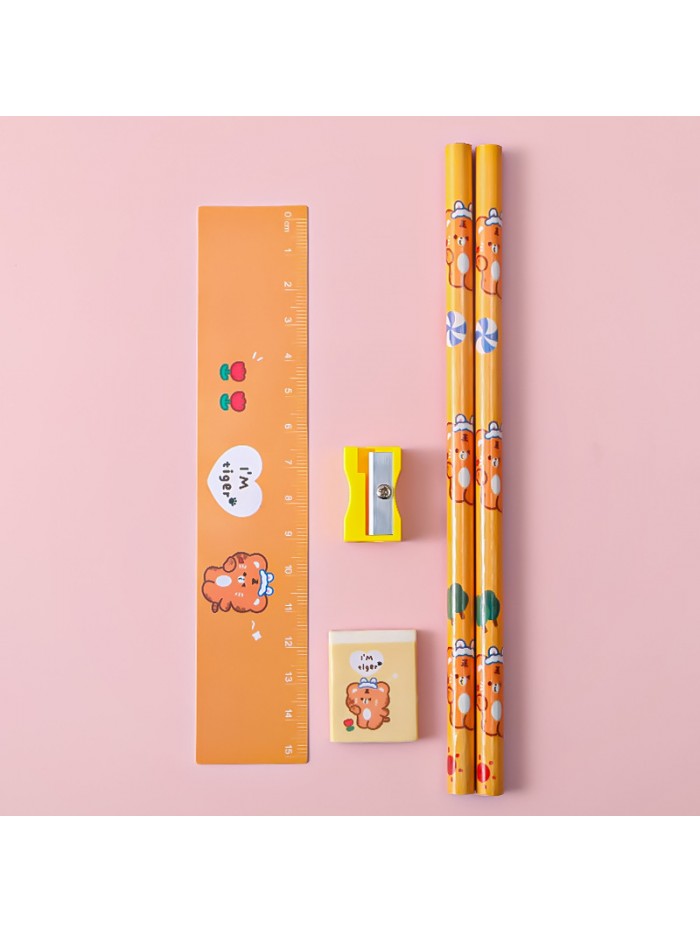 Wholesale 5Pcs Various Styles Cute Animals Styles Kids Stationery Gift Set Pencil Set School Supplies