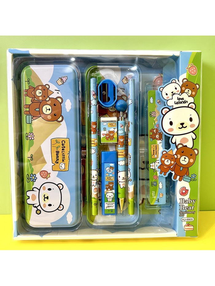 Wholesale Cute Animal 8-Piece School Supplies Back To School Supplies Girl Boy Kids Stationery Gift Set