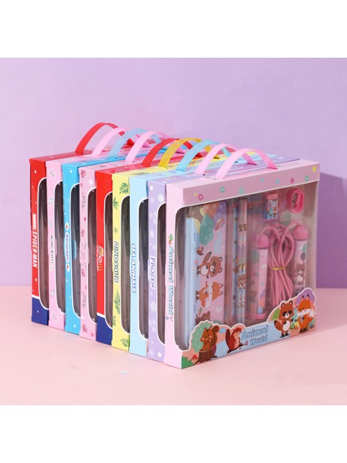 Cartoon stationery set gift box school supplies ro...