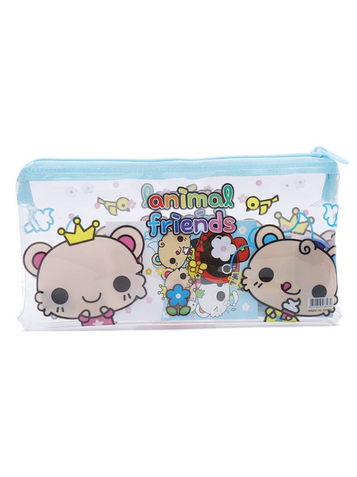 Wholesale 7-piece Student Stationery Set Cartoon Small Pencil Pouch Ctationery Gift Set School Learning Supplies