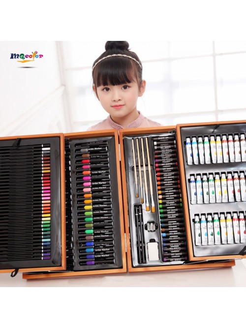 174 piece deluxe art wood drawing painting pencil ...