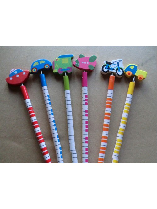 Cartoon wooden pencil Primary and secondary school...